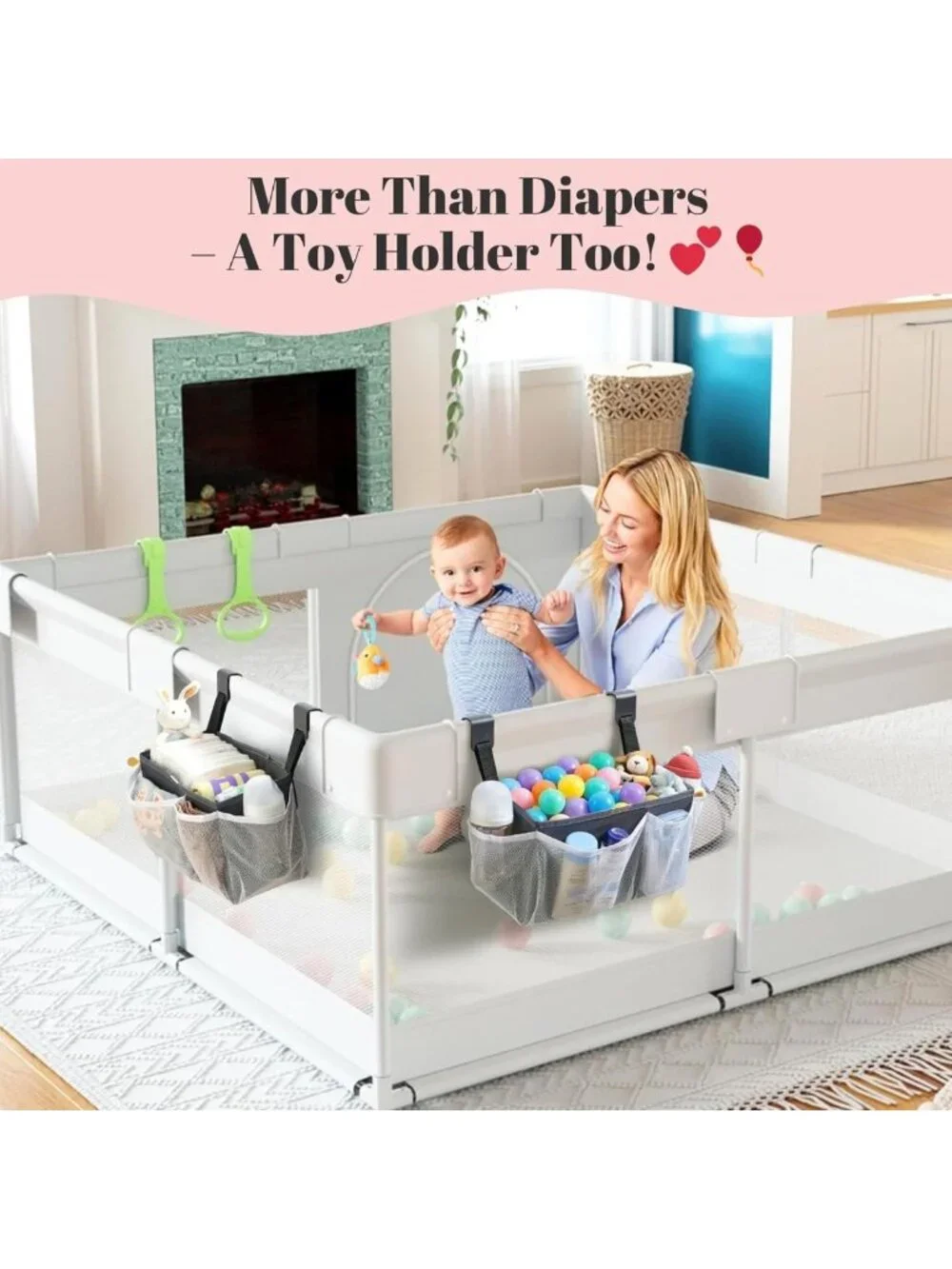 2-Pack Crib & Changing Table Diaper Organizer | Large Capacity Baby Caddy